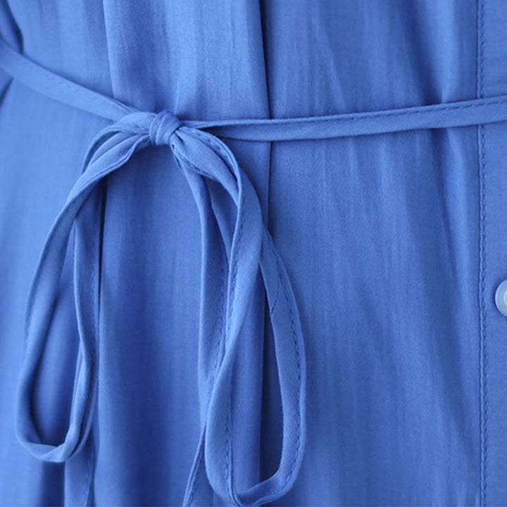 Abito midi casual in poliestere con scollo rotondo e tasche Buddha Stones - image 20