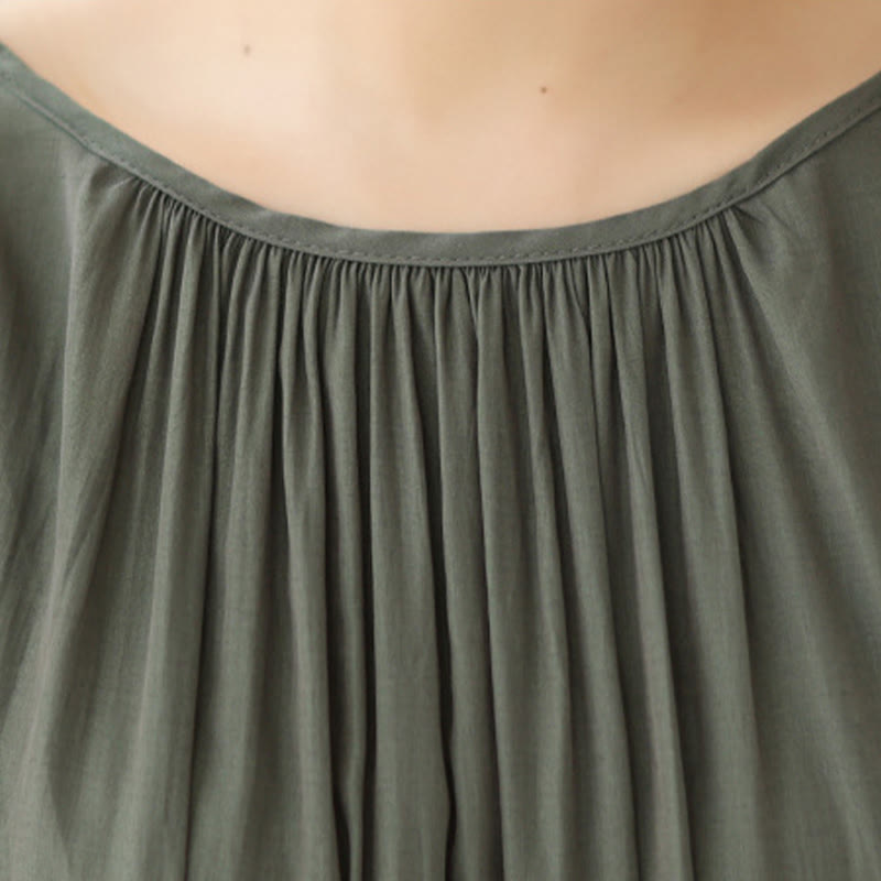 Abito midi in chiffon con tasche, stile casual e semplice, stile bifacciale, stile Buddha Stones - image 16