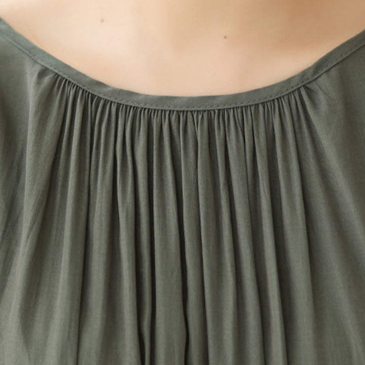 Abito midi in chiffon con tasche, stile casual e semplice, stile bifacciale, stile Buddha Stones - image 16