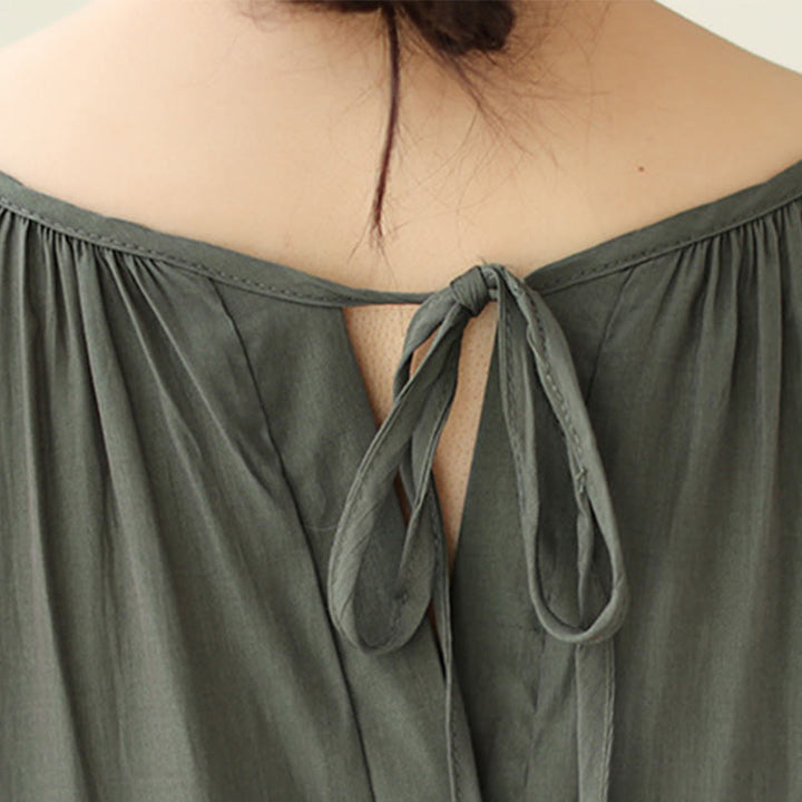 Abito midi in chiffon con tasche, stile casual e semplice, stile bifacciale, stile Buddha Stones - image 19
