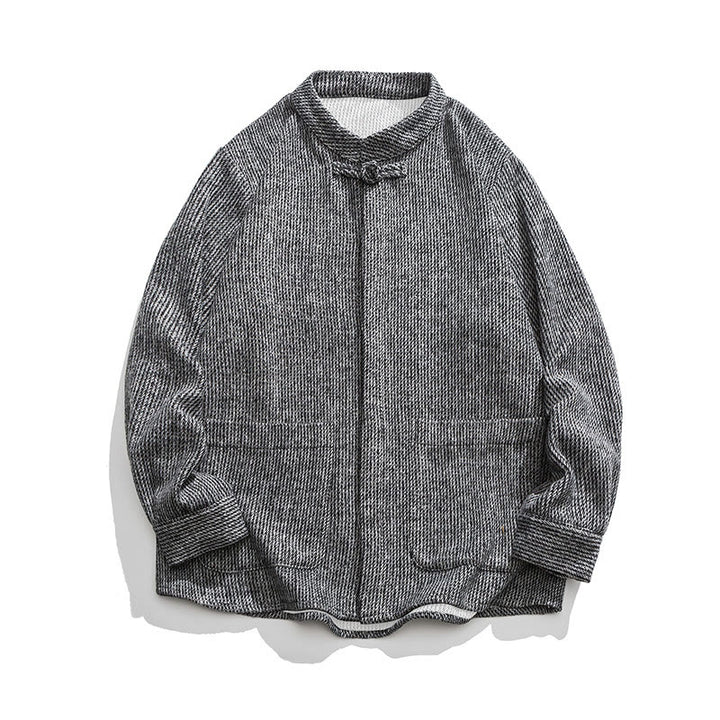 Camicia da uomo in cotone con tasche e maniche lunghe con bottoni a rana e motivo Buddha Stones - Grigio scuro - US/UK/AU46, EU56 (5XL) - image 21