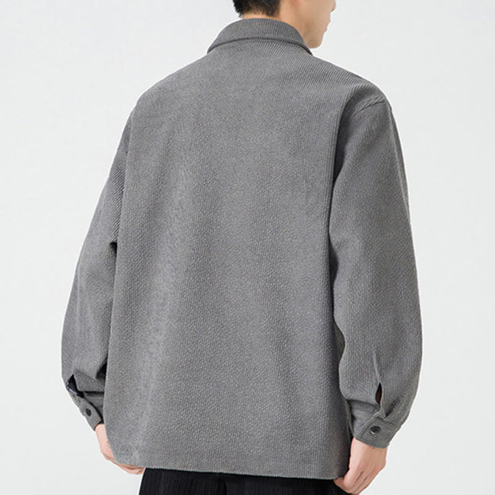 Giacca-camicia da uomo in poliestere con tasche e maniche lunghe, motivo Buddha Stones, bottoni a rana - image 6