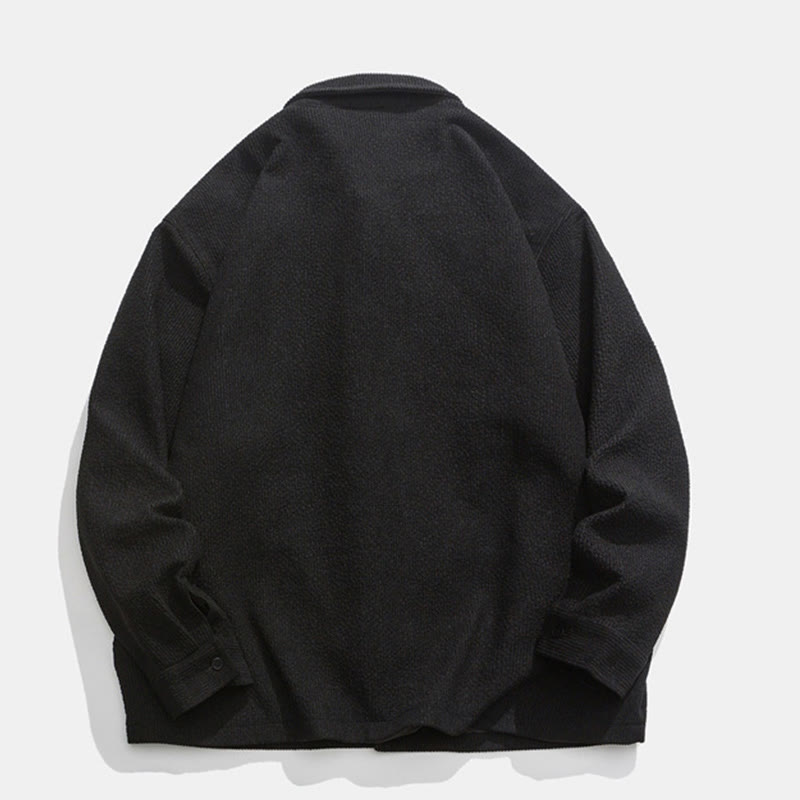 Giacca-camicia da uomo in poliestere con tasche e maniche lunghe, motivo Buddha Stones, bottoni a rana - image 12