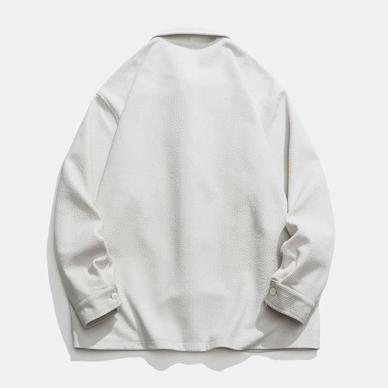 Giacca-camicia da uomo in poliestere con tasche e maniche lunghe, motivo Buddha Stones, bottoni a rana - image 22