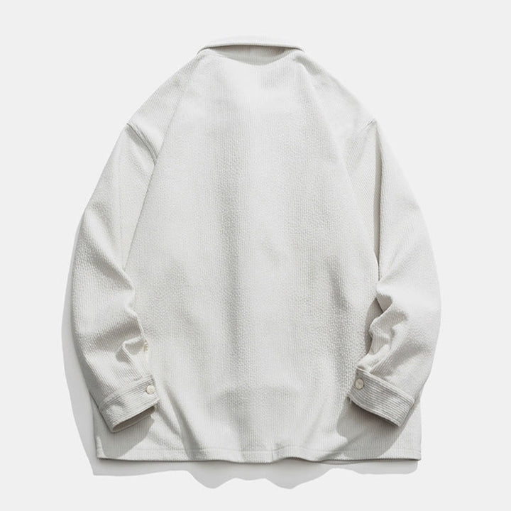 Giacca-camicia da uomo in poliestere con tasche e maniche lunghe, motivo Buddha Stones, bottoni a rana - image 22