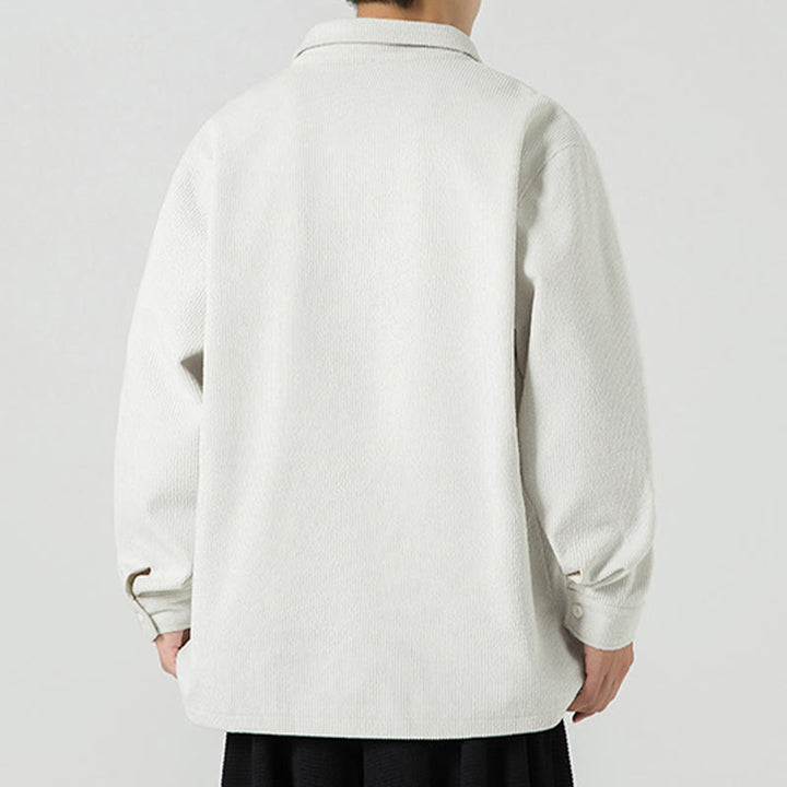 Giacca-camicia da uomo in poliestere con tasche e maniche lunghe, motivo Buddha Stones, bottoni a rana - image 24