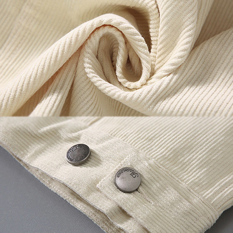 Camicia da uomo in cotone con tasche e maniche lunghe, modello Buddha Stones , semplice, con bottoni - image 4
