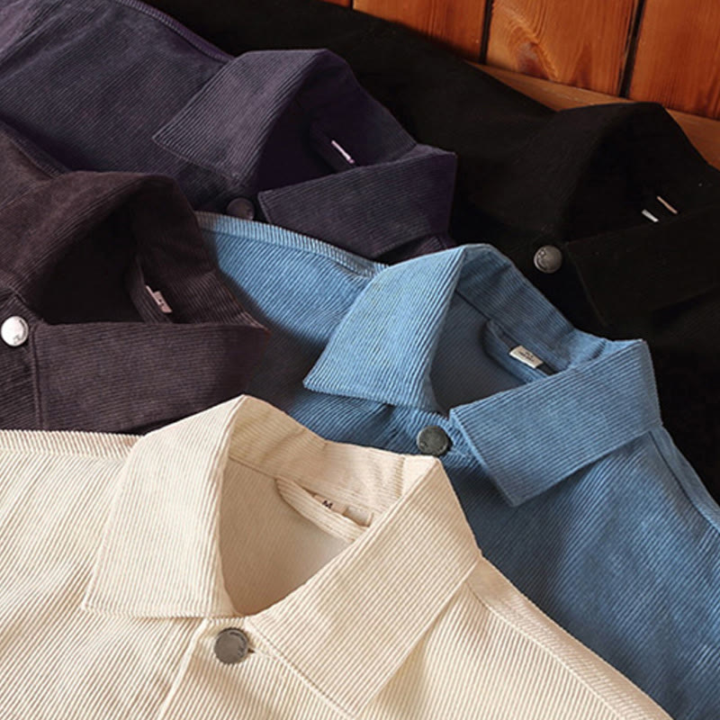 Camicia da uomo in cotone con tasche e maniche lunghe, modello Buddha Stones , semplice, con bottoni - image 12
