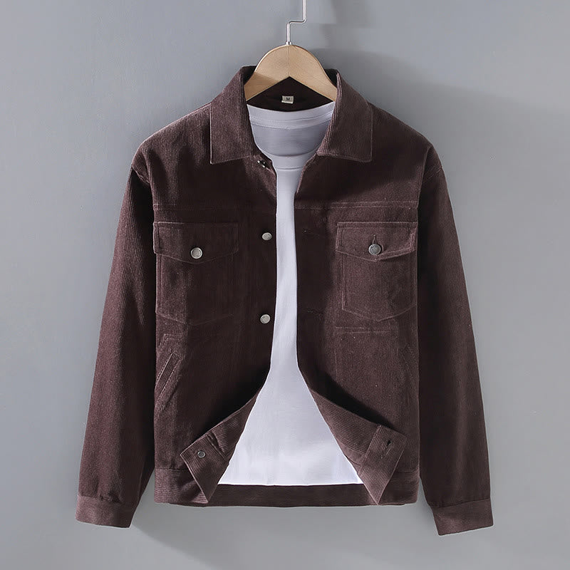 Camicia da uomo in cotone con tasche e maniche lunghe, modello Buddha Stones , semplice, con bottoni - Marrone sella - US/UK/AU42, EU52 (3XL) - image 9