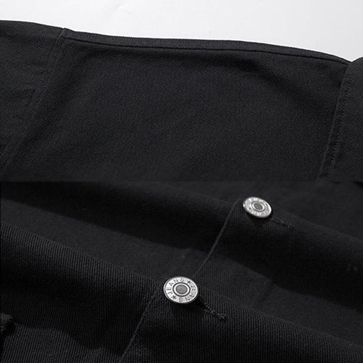 Camicia da uomo in cotone con colletto rialzato e maniche lunghe con tasche e bottoni, motivo Buddha Stones - image 5