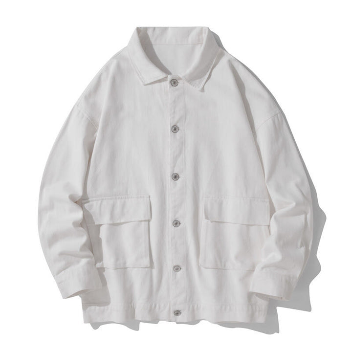 Camicia da uomo in cotone con colletto rialzato e maniche lunghe con tasche e bottoni, motivo Buddha Stones - Bianco - US/UK/AU50, EU60 (5XL) - image 7