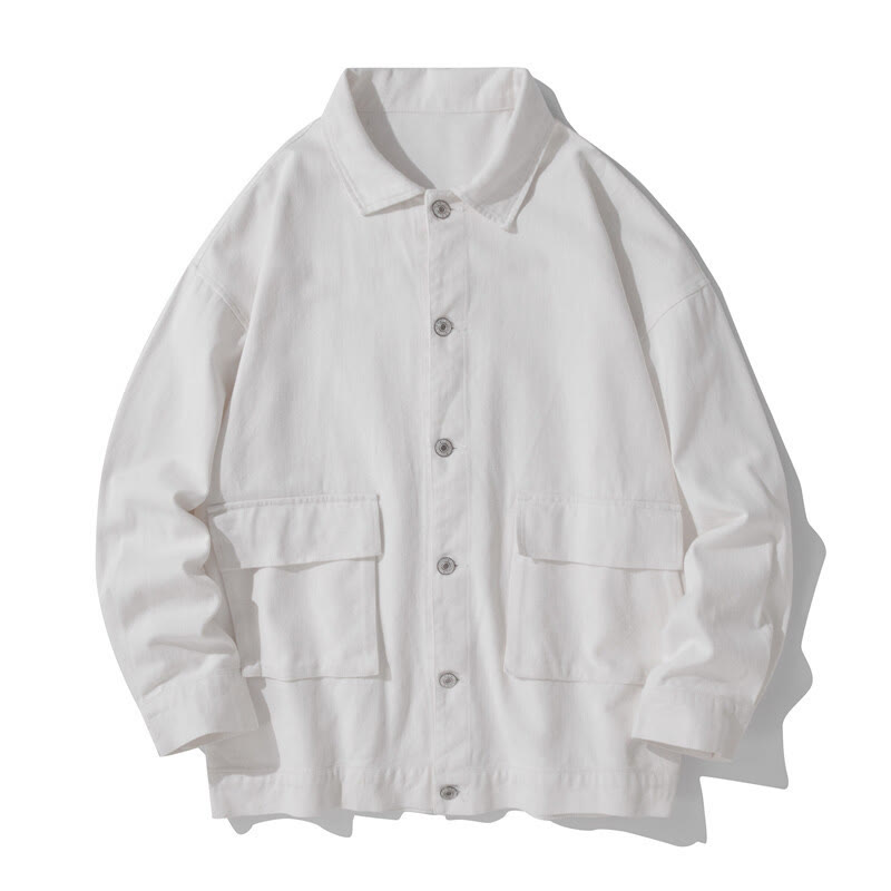 Camicia da uomo in cotone con colletto rialzato e maniche lunghe con tasche e bottoni, motivo Buddha Stones - Bianco - US/UK/AU50, EU60 (5XL) - image 6