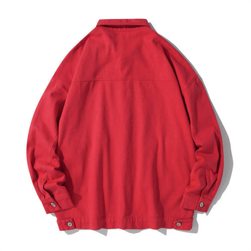 Camicia da uomo in cotone con colletto rialzato e maniche lunghe con tasche e bottoni, motivo Buddha Stones - image 12