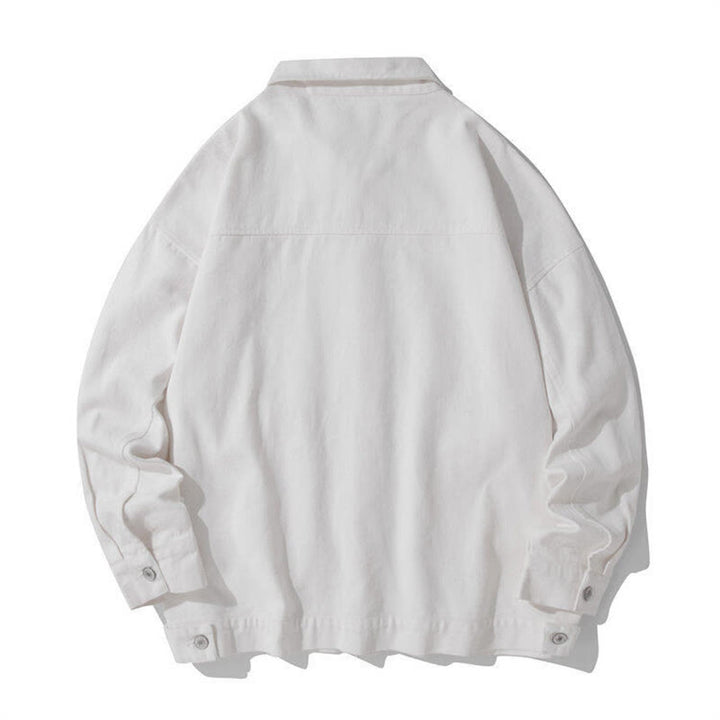 Camicia da uomo in cotone con colletto rialzato e maniche lunghe con tasche e bottoni, motivo Buddha Stones - image 7