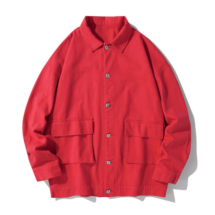 Camicia da uomo in cotone con colletto rialzato e maniche lunghe con tasche e bottoni, motivo Buddha Stones - Cremisi - US/UK/AU50, EU60 (5XL) - image 10