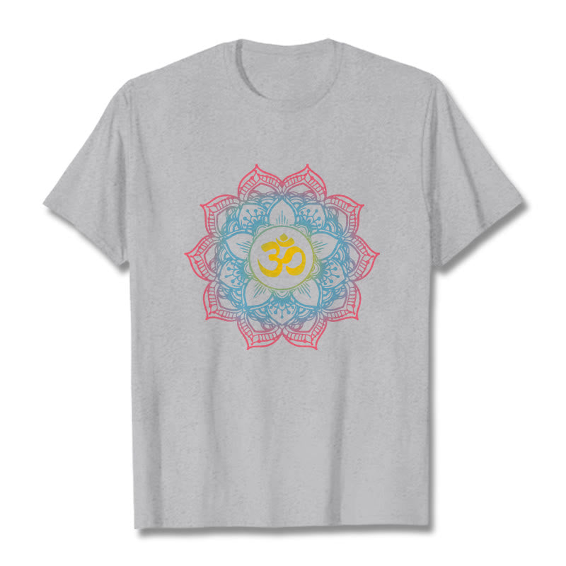 Maglietta con design del simbolo OM a forma di mandala a forma di loto Buddha Stones - Grigio chiaro - 2XL - image 20