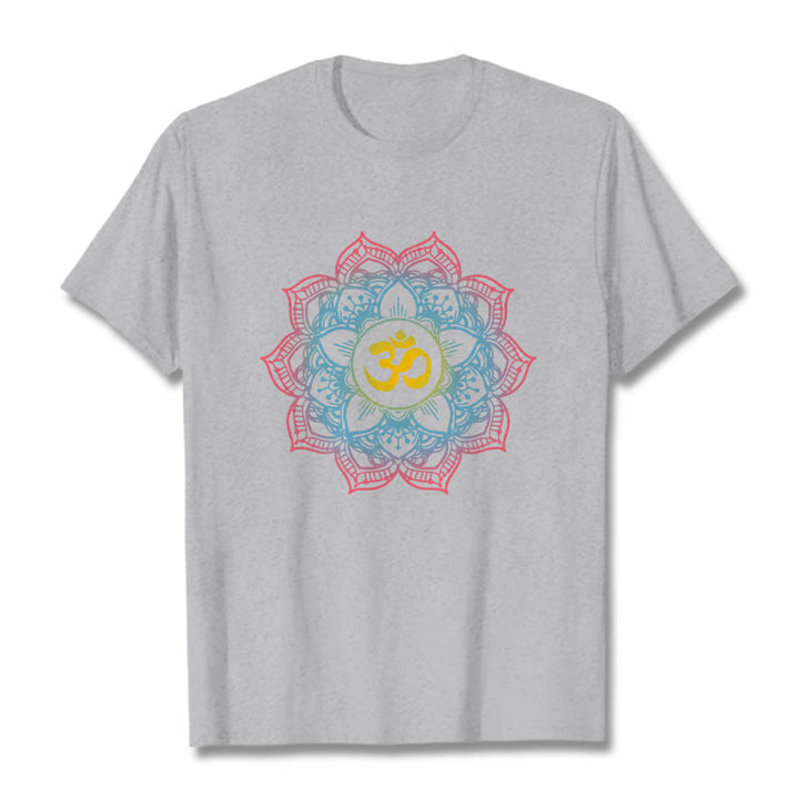 Maglietta con design del simbolo OM a forma di mandala a forma di loto Buddha Stones - Grigio chiaro - 2XL - image 20