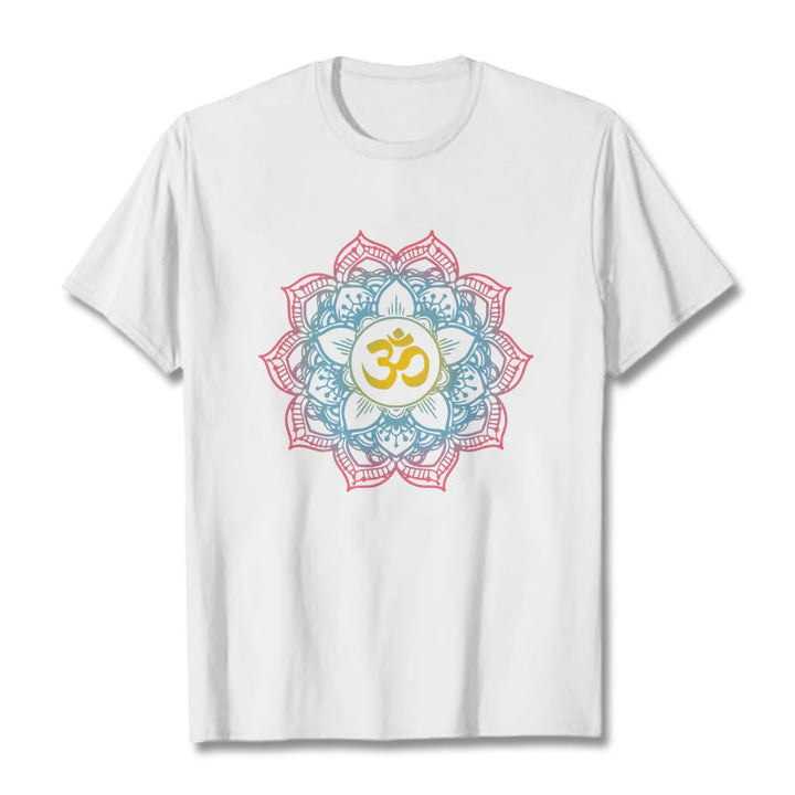 Maglietta con design del simbolo OM a forma di mandala a forma di loto Buddha Stones - Bianco - 2XL - image 8