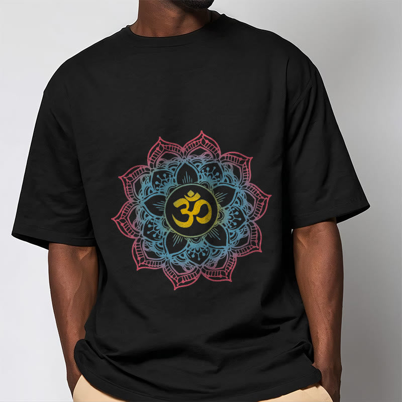 Maglietta con design del simbolo OM a forma di mandala a forma di loto Buddha Stones - image 2