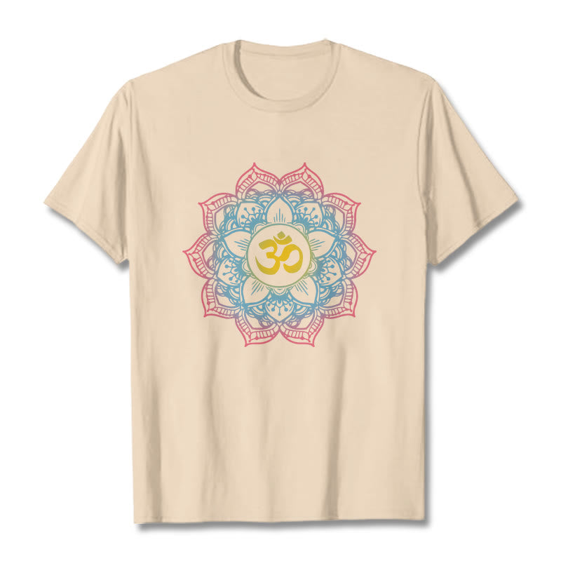 Maglietta con design del simbolo OM a forma di mandala a forma di loto Buddha Stones - Biscotto - 2XL - image 12