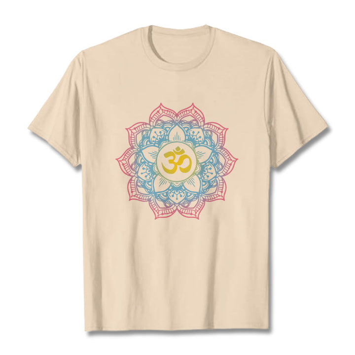 Maglietta con design del simbolo OM a forma di mandala a forma di loto Buddha Stones - Biscotto - 2XL - image 12