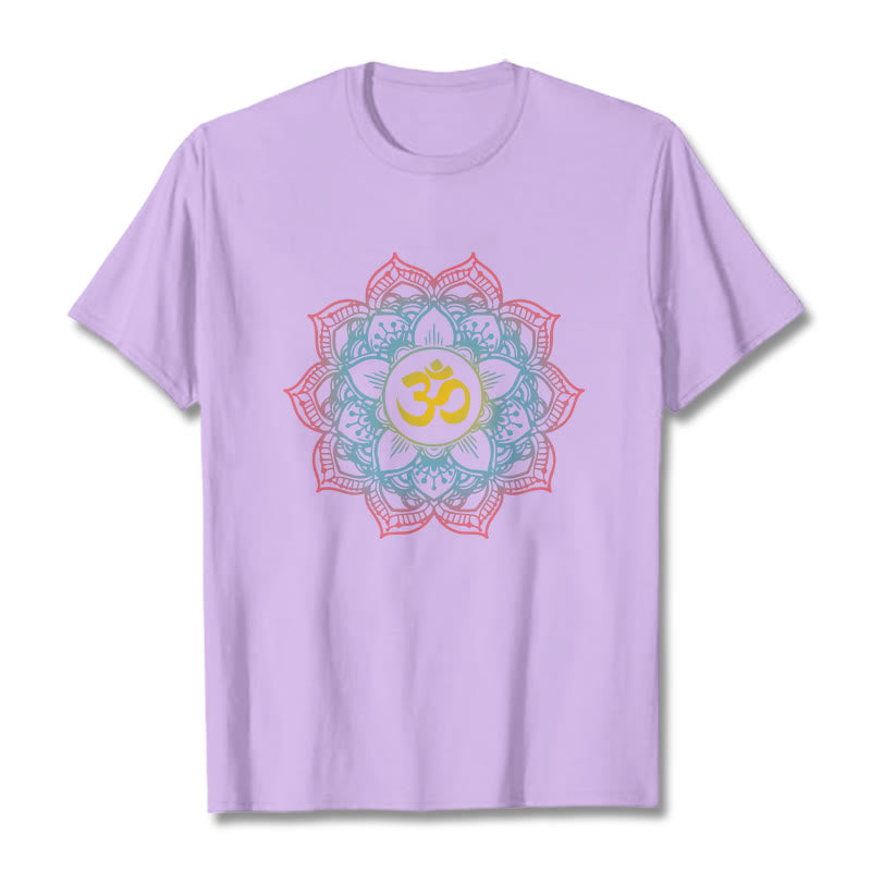 Maglietta con design del simbolo OM a forma di mandala a forma di loto Buddha Stones - Prugna - 2XL - image 14