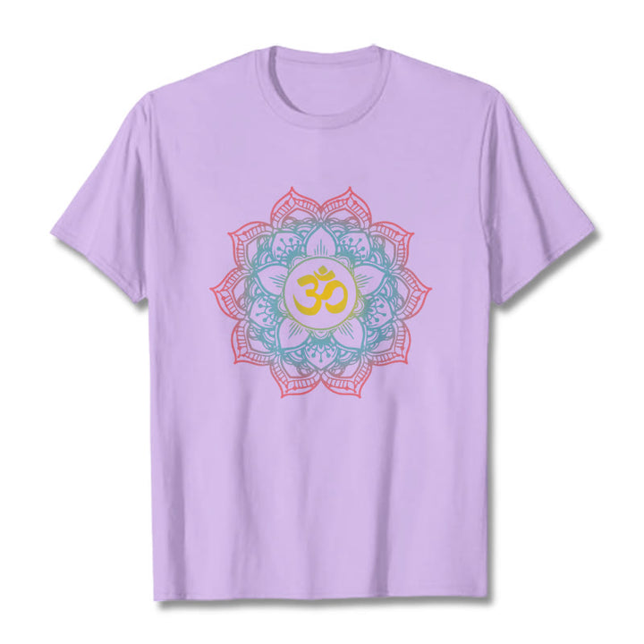 Maglietta con design del simbolo OM a forma di mandala a forma di loto Buddha Stones - Prugna - 2XL - image 14