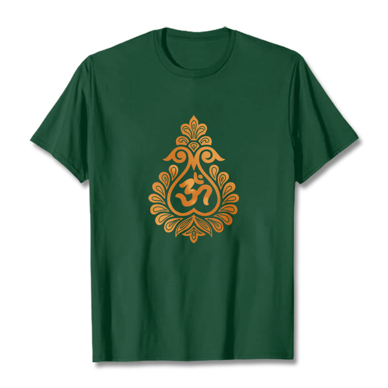 Maglietta con design del simbolo OM della zucca Buddha Stones - Verde foresta - 2XL - image 9
