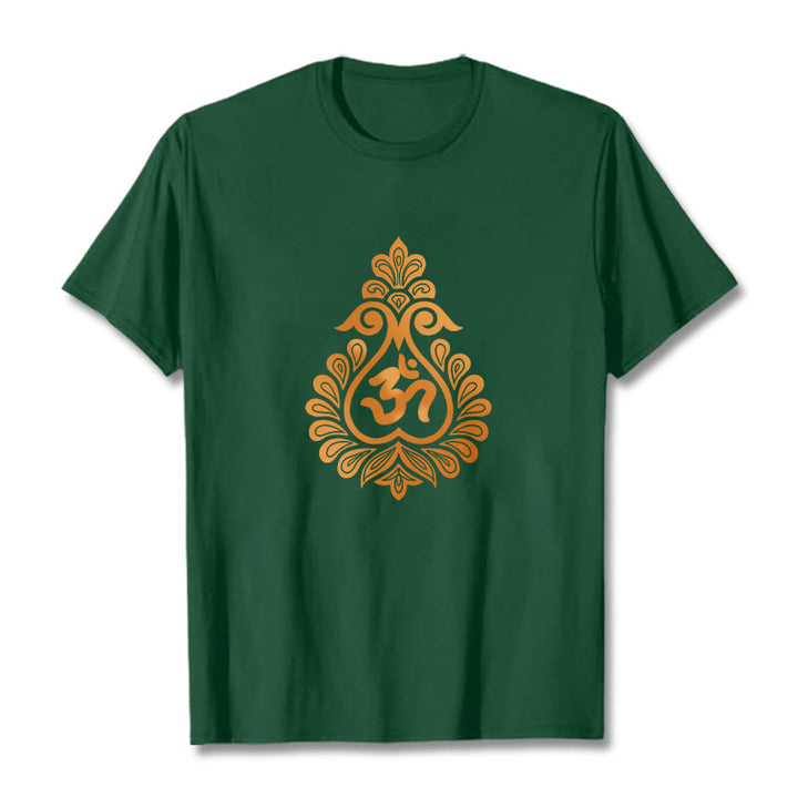 Maglietta con design del simbolo OM della zucca Buddha Stones - Verde foresta - 2XL - image 9
