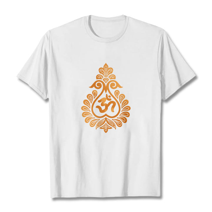 Maglietta con design del simbolo OM della zucca Buddha Stones - Bianco - 2XL - image 1