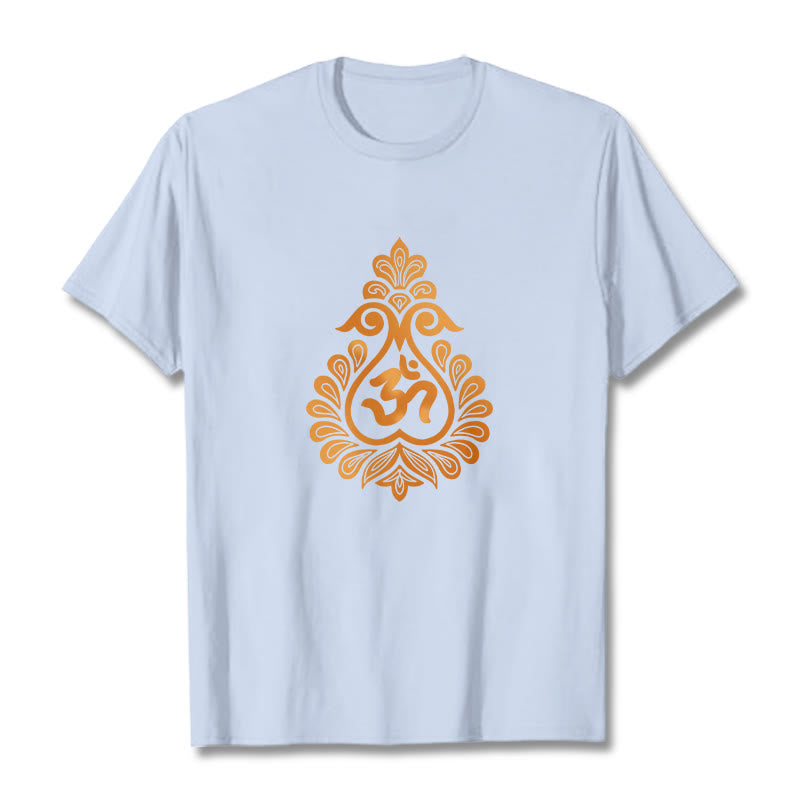 Maglietta con design del simbolo OM della zucca Buddha Stones - Ciano chiaro - 2XL - image 11