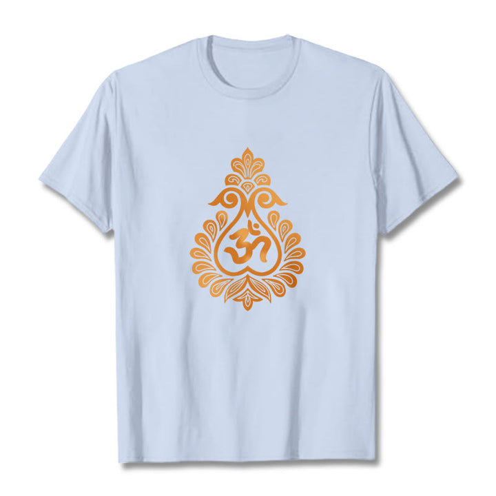 Maglietta con design del simbolo OM della zucca Buddha Stones - Ciano chiaro - 2XL - image 11