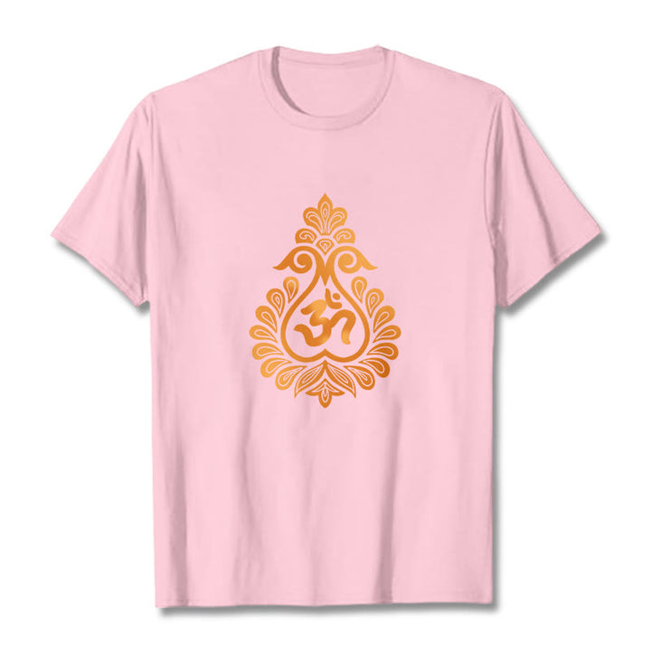 Maglietta con design del simbolo OM della zucca Buddha Stones - Rosa chiaro - 2XL - image 16