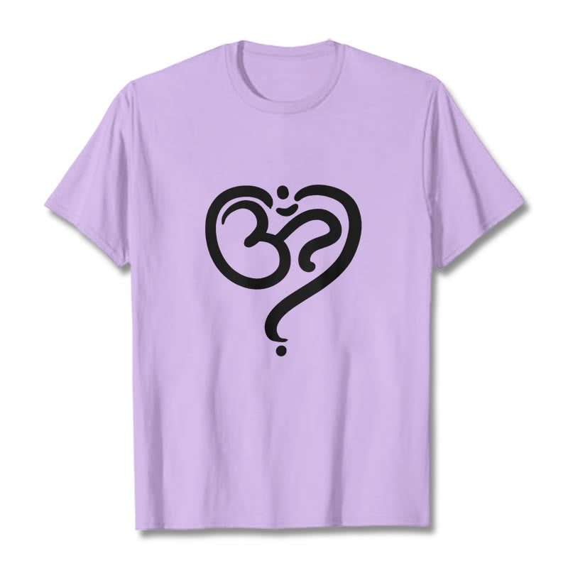 Maglietta con simbolo OM e cuore d'amore con Buddha Stones - Prugna - 2XL - image 14