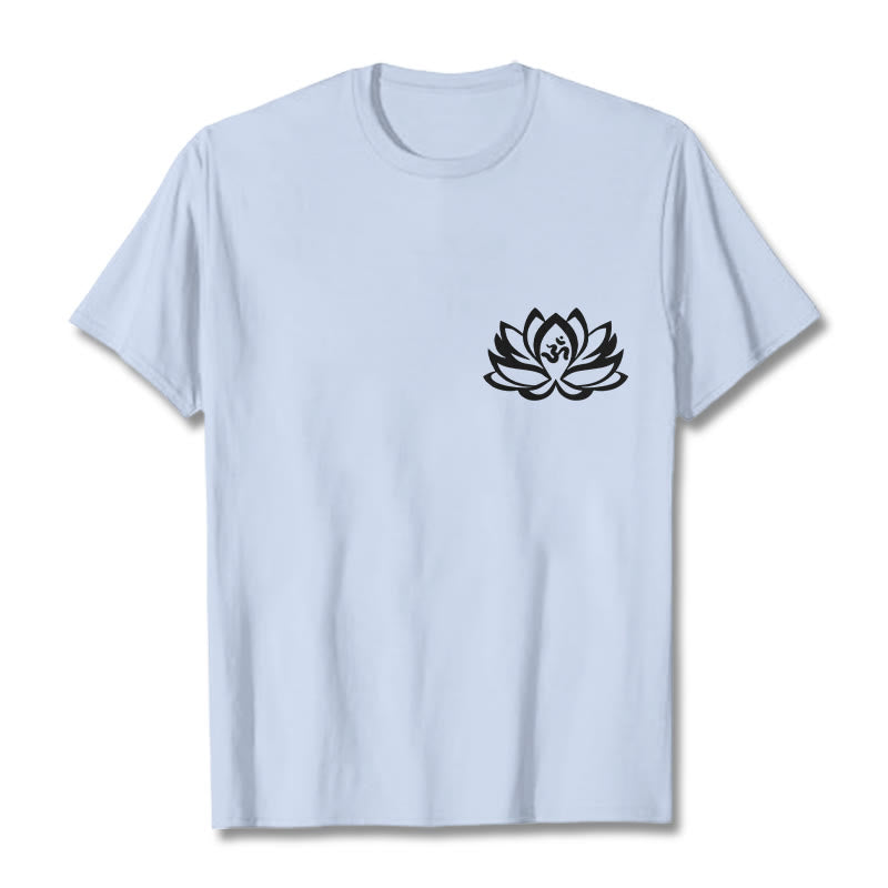 Maglietta con design del simbolo OM del fiore di loto Buddha Stones - Ciano chiaro - 2XL - image 11