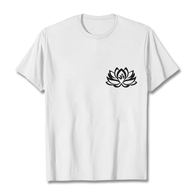 Maglietta con design del simbolo OM del fiore di loto Buddha Stones - Bianco - 2XL - image 8