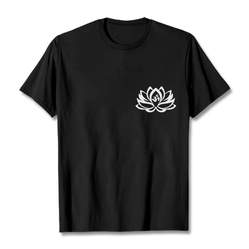 Maglietta con design del simbolo OM del fiore di loto Buddha Stones - Nero - 2XL - image 1
