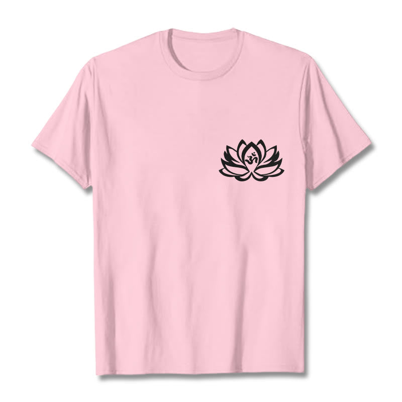 Maglietta con design del simbolo OM del fiore di loto Buddha Stones - Rosa chiaro - 2XL - image 16