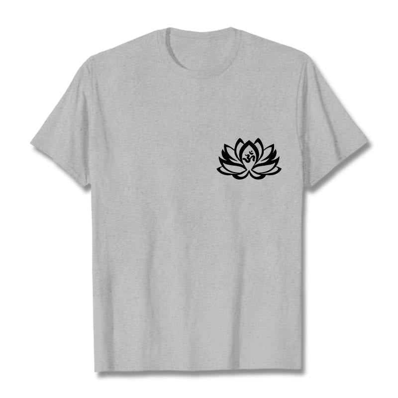 Maglietta con design del simbolo OM del fiore di loto Buddha Stones - Grigio chiaro - 2XL - image 20