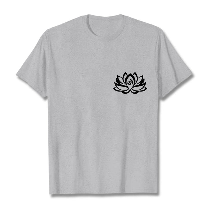 Maglietta con design del simbolo OM del fiore di loto Buddha Stones - Grigio chiaro - 2XL - image 20
