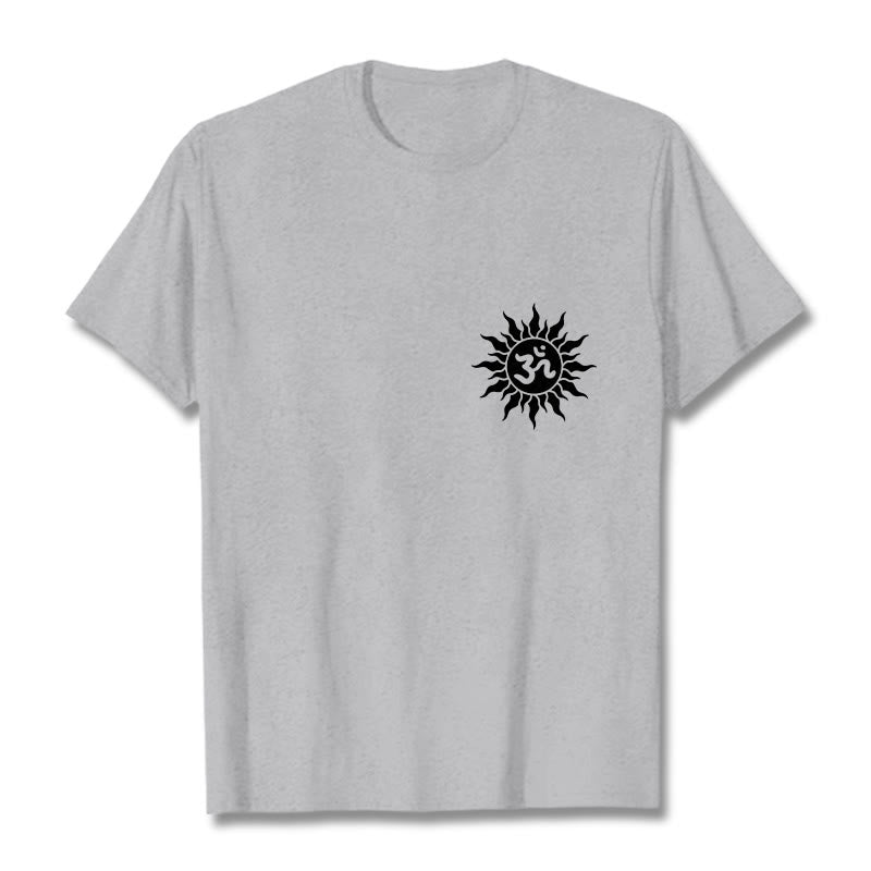 Maglietta con design del simbolo OM del sole Buddha Stones - Grigio chiaro - 2XL - image 20