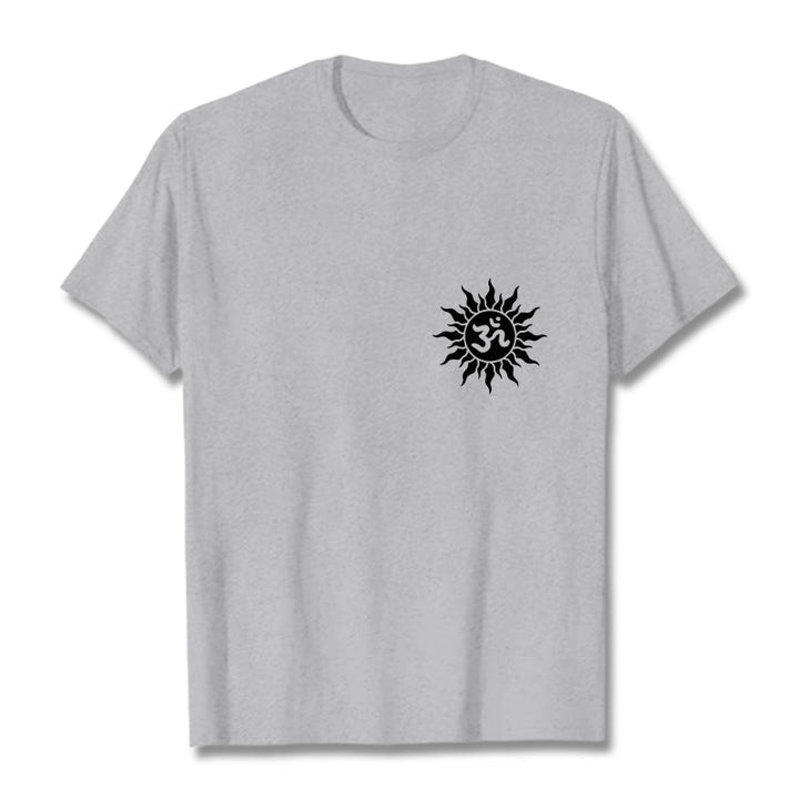 Maglietta con design del simbolo OM del sole Buddha Stones - Grigio chiaro - 2XL - image 20