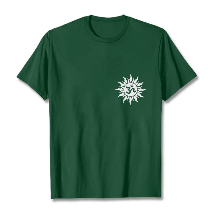 Maglietta con design del simbolo OM del sole Buddha Stones - Verde foresta - 2XL - image 6