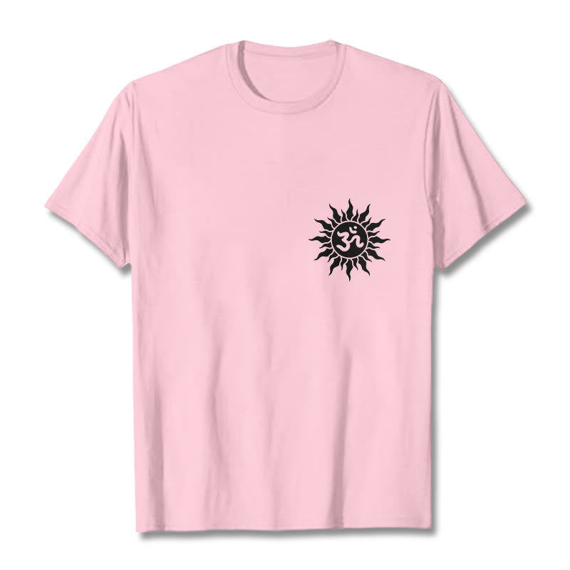 Maglietta con design del simbolo OM del sole Buddha Stones - Rosa chiaro - 2XL - image 16
