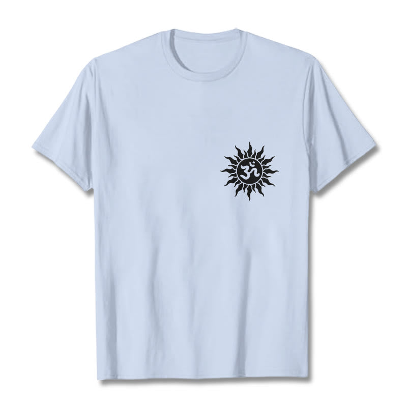 Maglietta con design del simbolo OM del sole Buddha Stones - Ciano chiaro - 2XL - image 11