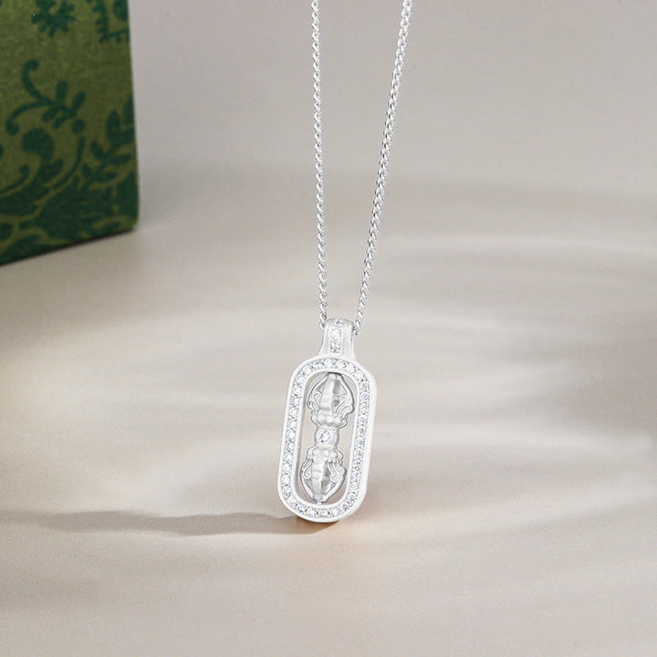 Collana con ciondolo Buddha Stones in argento sterling 925 Mini PiXiu Dorje Vajra Wealth - Argento - Vajra - image 13