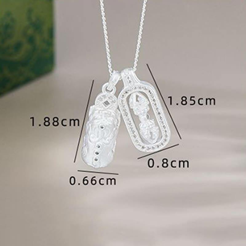 Collana con ciondolo Buddha Stones in argento sterling 925 Mini PiXiu Dorje Vajra Wealth - image 10
