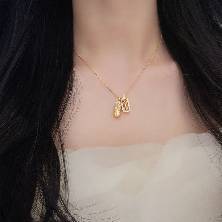 Collana con ciondolo Buddha Stones in argento sterling 925 Mini PiXiu Dorje Vajra Wealth - image 2