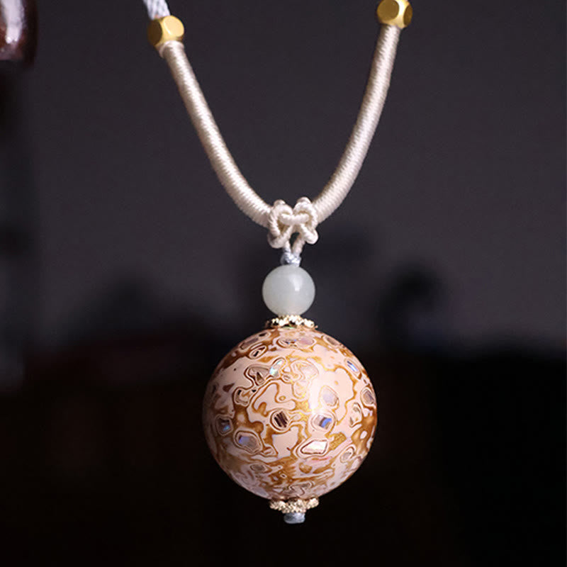 Collana con Buddha Stones, legno di ebano, lacca colorata, perline artigianali, calma - Beige (colore beige casuale) - image 10