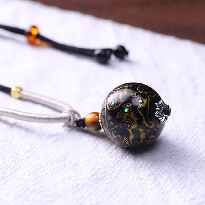 Collana con Buddha Stones, legno di ebano, lacca colorata, perline artigianali, calma - image 9